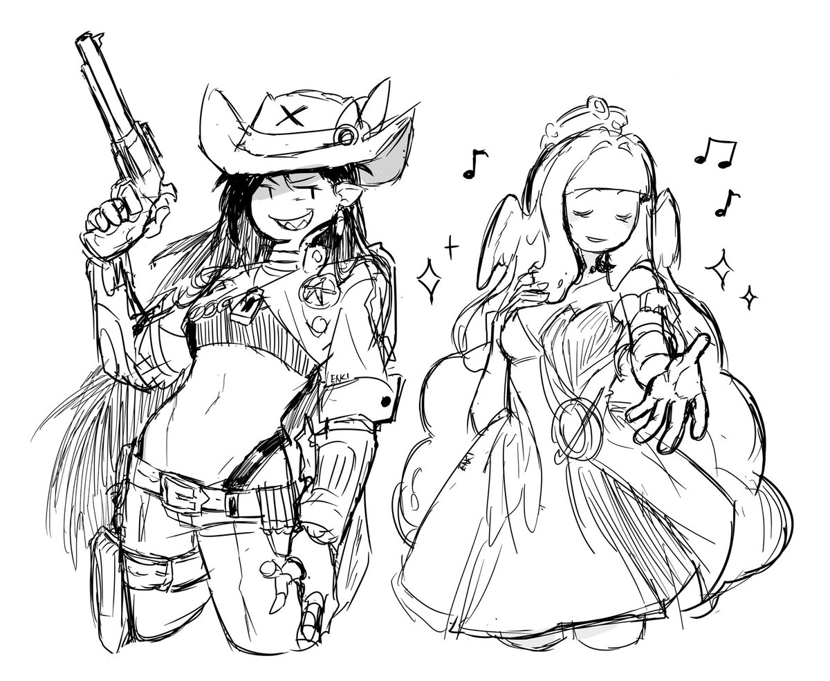 Mokkulatte's tweet image. Marci and bubs sketch 👀