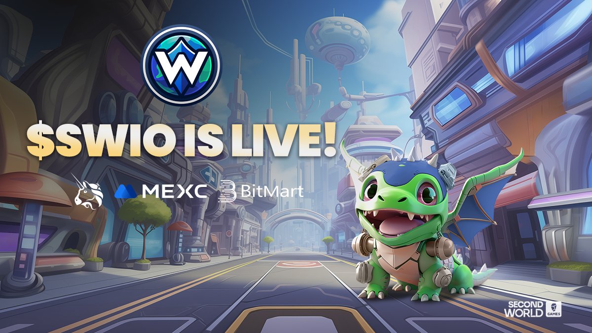 $SWIO is LIVE! 🚀

📍 Exchanges: <a href="/Uniswap/">Uniswap Labs 🦄</a>, <a href="/MEXC_Official/">MEXC</a>, <a href="/BitMartExchange/">BitMart</a>
⏰ Listing Time: LIVE!
🌍 Smart Contract: 0xbE75385304b3BCA6FD25B755e849f63b70E84793
📈 CoinGecko: coingecko.com/en/coins/secon…
✅ Don’t just trust, verify!