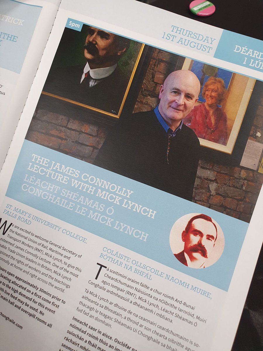 Lots of Áras Uí Chonghaile events featured in this year’s <a href="/FeileBelfast/">Féile an Phobail</a> programme including our annual James Connolly Lecture with <a href="/RMTunion/">RMT</a> General Secretary, Mick Lynch!

📆 Thursday 1st August
🕒 5pm
📍 <a href="/StMarys_Belfast/">St Mary’s University College Belfast</a>