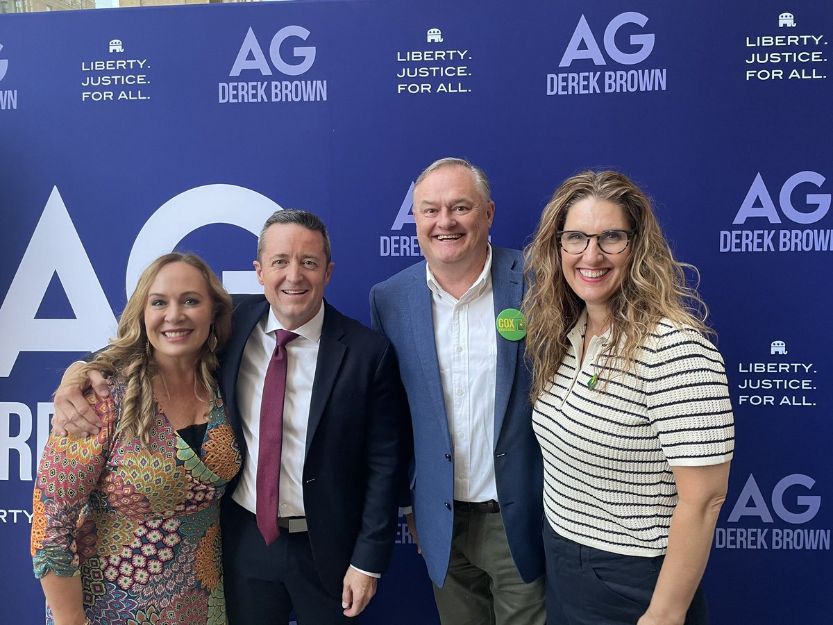 Kudos To Utah’s next Attorney General, Derek Brown! Liz and I are proud to call Derek and Emilie de Azevedo Brown good friends (and relatives, in that Utah sort of way).