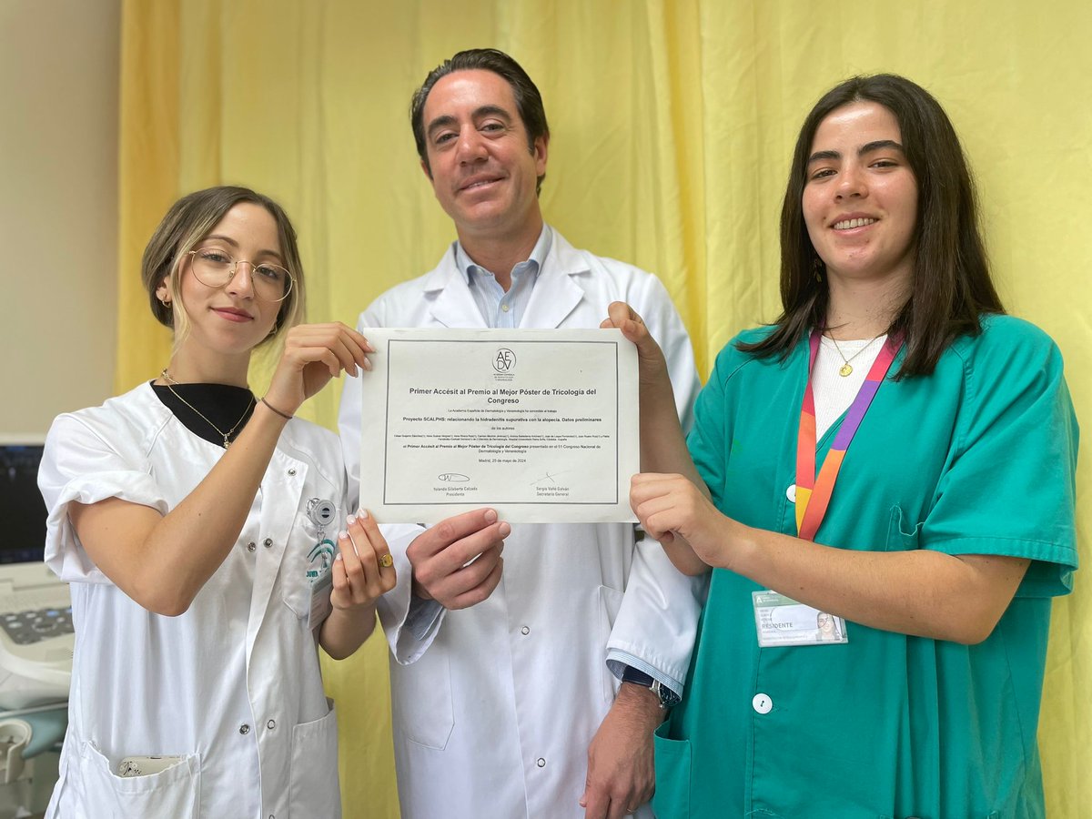 👨‍🦲📃El trabajo 'Proyecto SCALPHS: relacionando la hidradenitis supurativa con la alopecia' ha sido premiado con el 1º accesit en el 51º Congreso Nacional de Dermatología de <a href="/aedv_es/">Academia Española de Dermatología y Venereología</a> #AEDV2024, ¡Enhorabuena!

👨‍⚕️👨‍⚕️ El estudio ha sido presentado por el dermatólogo César Guijarro...
