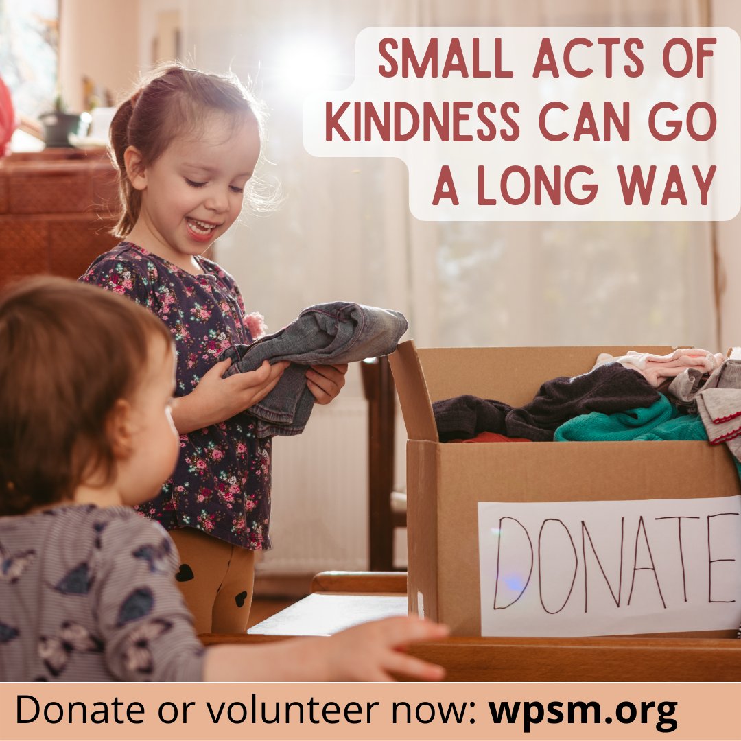 WpsmOrg's tweet photo. Small act of kindness can go a long way! 
Donate to children in your community. Donate to women needing to get out of domestic situations. Donate to the child struggling with obesity.
Donate here: https://t.co/emqHDGos3C

#help #charitywork #donate #education #supportsystem #wpsm https://t.co/q5ZNKmvA77