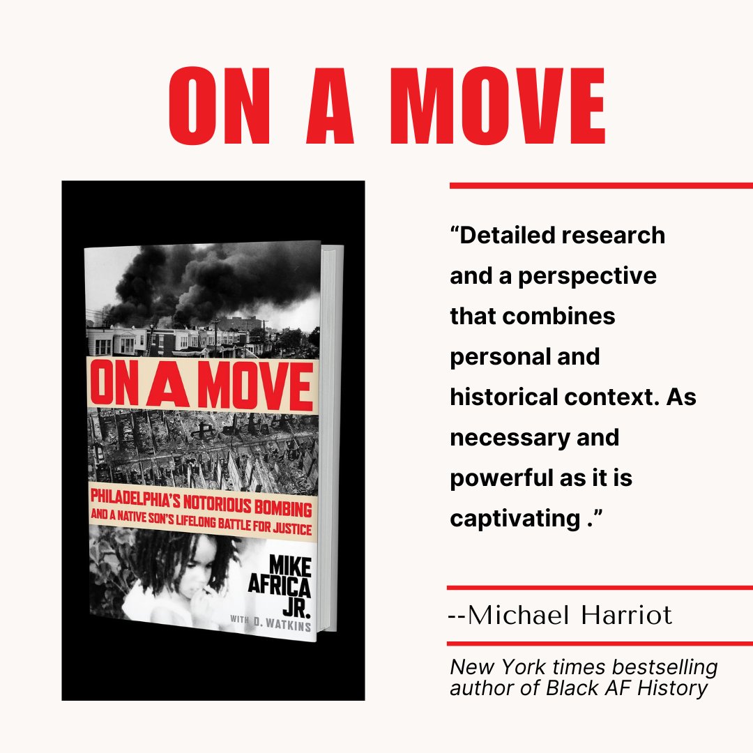 “Detailed research and a perspective that combines personal and historical context. As necessary and powerful as it is captivating .”- Michael Harriot,
New York Times bestselling author of Black AF History 

#OnAMovetheBook #Resilience #Hope #MikeAfricaJr