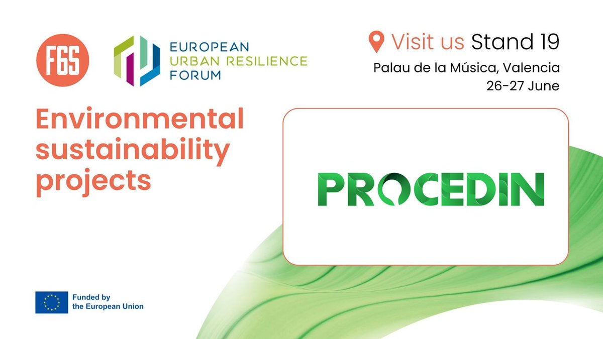 PROCEDIN is joining the 11th European Urban Resilience Forum - hashtag#EURESFO24, represented by <a href="/F6S_Gov/">F6S Innovation</a>!

🗓The event starts today and runs until June 28th.

📍You can find us at the Stand 19 in the Marketplace, at the Palau de la Música de València.

Come join us!