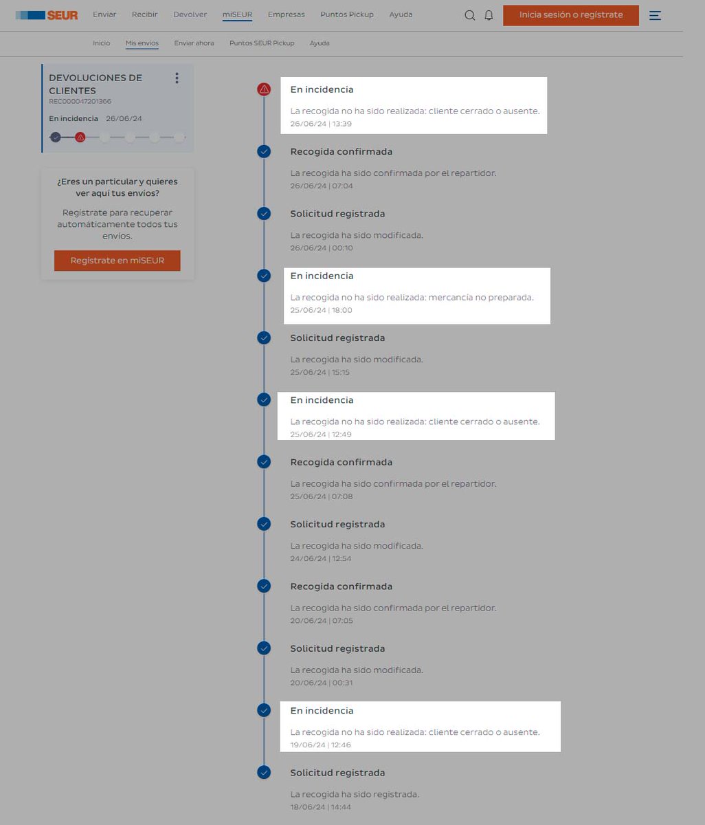 Davidlklif's tweet photo. Que cara más dura tenéis @SEUR . Llevo esperando una semana para que recogíais un paquete. 4 intentos y siempre he estado en casa, aunque vosotros decís lo contrario. Ya esta bien de tanta tontería no vuelvo a usar vuestros servicios y aunque me paguéis. https://t.co/FKipd6nZGS