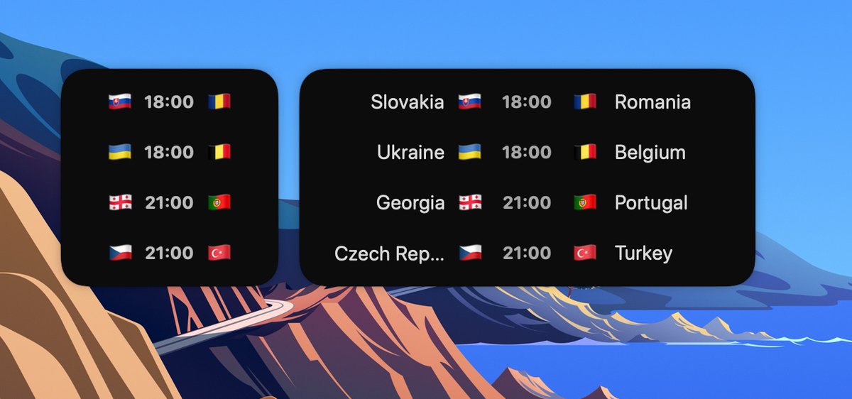 SlamingDev's tweet image. Today&apos;s matches #EURo2024 

#swiftui #macdev