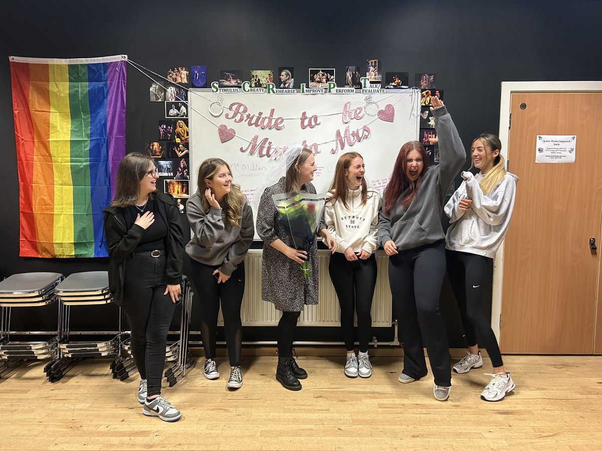 drama_lanark's tweet photo. Last day as Miss McMillan! From everyone in the department we hope you have the most magical wedding day 💓👰🏽‍♀️💍💒 https://t.co/6NbjJZGIVr
