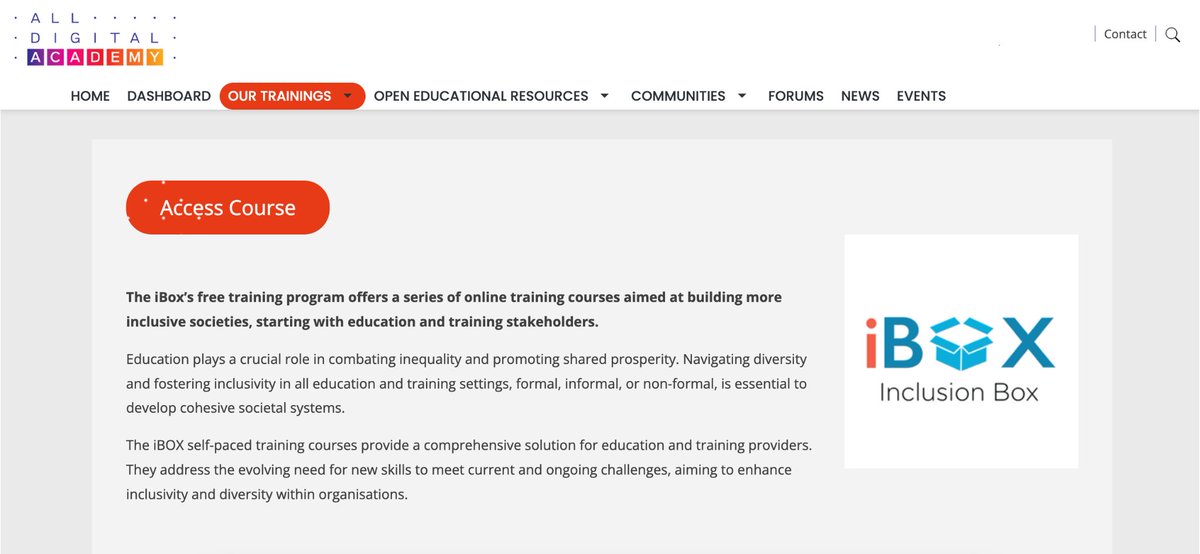 Yes, it's true -  the iBOX self-paced training is officially out!! 😍🤓

Register here and enjoy the 1 or all 3 courses: platform.alldigitalacademy.eu/ibox/