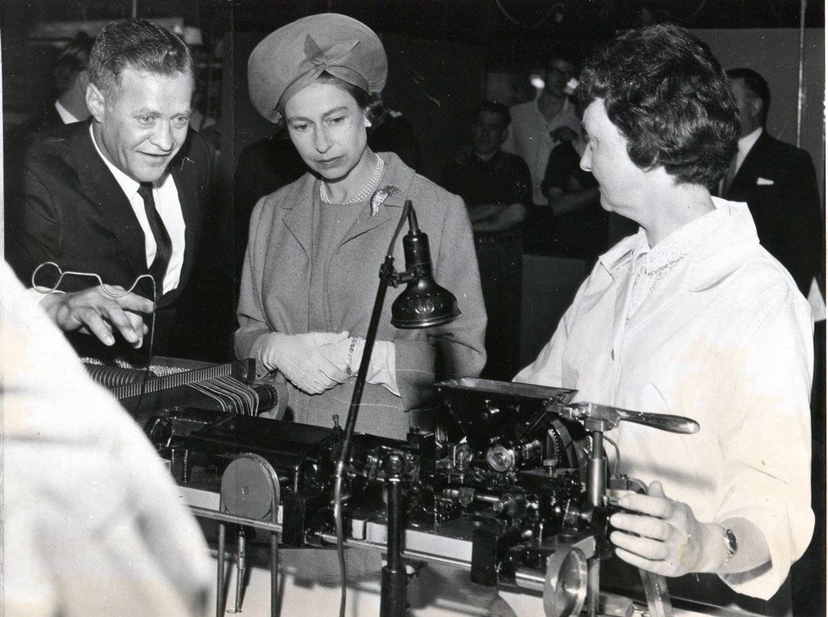 WDCHeritage's tweet photo. Our last On This Day for  a few weeks.  Today in 1965 saw HM Queen Elizabeth II visiting #Clydebank and taking a tour of the Singer Factory. https://t.co/bfiNSNq9DL
