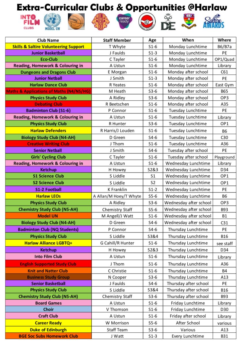 45 Extra Curricular clubs <a href="/harlaw_academy/">Harlaw Academy</a> <a href="/Harlaw_TWF/">Harlaw Academy - an Excelerate School</a>