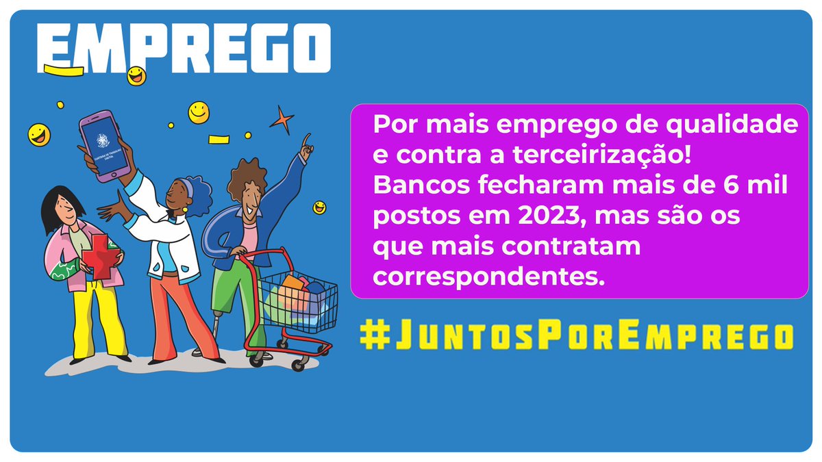 juninho_couto's tweet photo. @Febraban os lucros não podem estar acima da responsabilidade social! Em 5 anos, bancos fecharam mais de 20 mil postos, e continuaram batendo recordes sucessivos de lucros bilionários, sobrecarregando os contratados trabalhadores. #JuntosPorEmprego https://t.co/sZVdIz2dR6