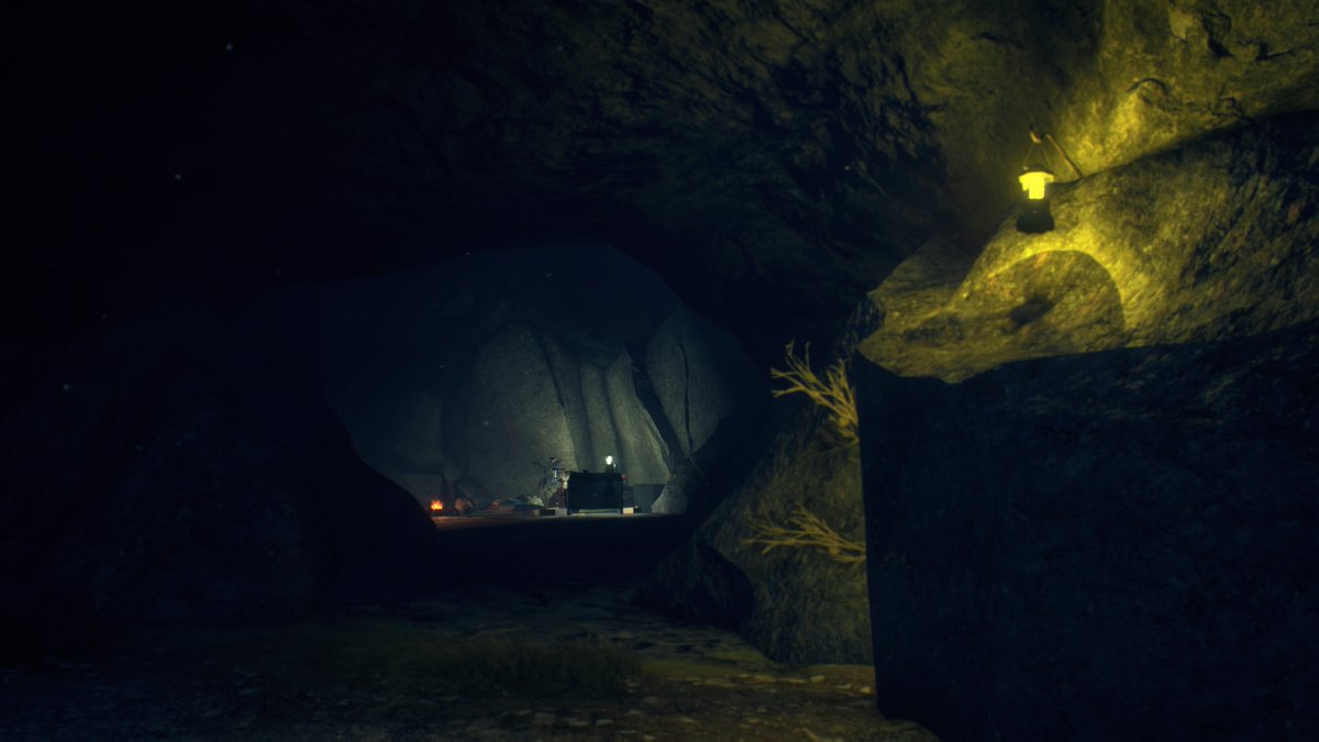 Northlander74's tweet image. Probably one of the only reasons to explore at night. Spotted that distant yellow light...🤔 Got a couple of side quests, and discovered some new safe house locations. The one in the cave was pure discovery, nothing on the map to prompt you. #GenerationZero