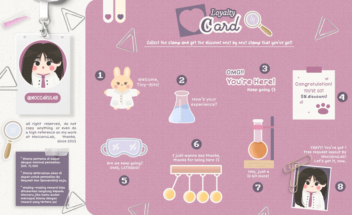 Haaii, boleh bantu RT sama ospeknya? Thank youu 🥺

Jadi.. Mocca mau ospek setup baru ini, tema Laboratorium sesuai nama <a href="/MoccaruLab/">Moccaru!</a>! 🧪 jadiii, kalau ada kesamaan dengan BA lain boleh kabarin aku baik-baik via DM yaa, terimakasiihh 🥺💗

t. #zonauang #zonaba