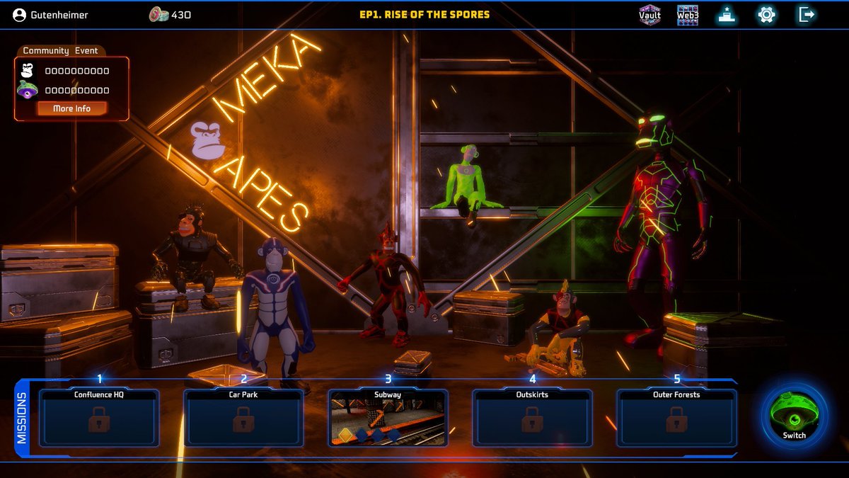 cc76288's tweet photo. Look at all the different legacy projects under #TheConfluence umbrella that's in the new #Swarm game! I see #CubeX #Cybonix #PlayMutariuum #BCPartyApes And #Steve is in there too. And of course the featured #MekaApes & #AlienFungi , the game will be dropping in just days , so if you're a holder or even if you're not. Come by #TheConfluence discord , find out to get in on this!