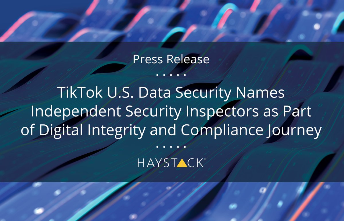 ✨  TikTok U.S. Data Security Inc. selected HaystackID &amp; <a href="/OnDefend/">OnDefend</a> with additional support from <a href="/Mandiant/">Mandiant (part of Google Cloud)</a>, a <a href="/Google/">Google</a> subsidiary, as Independent Security Inspectors to further users' #DataSecurity.

Read the release: bit.ly/3RIEpwM.

#eDiscovery #LegalTech #CyberSecurity