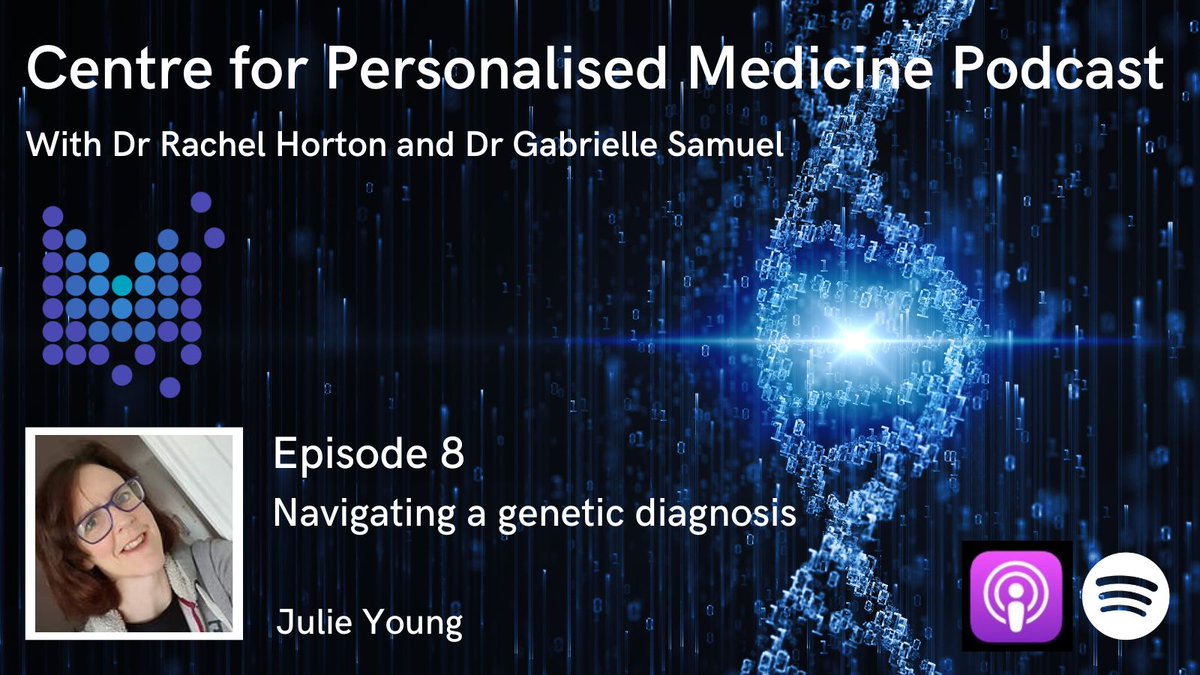 Centre for Personalised Medicine, Oxford (+ bsky) (@cpmoxford) on Twitter photo What might it be like to navigate a genetic diagnosis and share it with family members? <a href="/rach_horton/">Rachel Horton</a> and <a href="/gabriellesamue1/">gabrielle samuel</a> talk to Julie Young from the <a href="/CanGeneCanVar/">CanGene-CanVar 🧬</a> patient reference panel about her experience.
Listen on Spotfiy: tinyurl.com/44xfydyp
#GenomicsConversation What might it be like to navigate a genetic diagnosis and share it with family members? <a href="/rach_horton/">Rachel Horton</a> and <a href="/gabriellesamue1/">gabrielle samuel</a> talk to Julie Young from the <a href="/CanGeneCanVar/">CanGene-CanVar 🧬</a> patient reference panel about her experience.
Listen on Spotfiy: tinyurl.com/44xfydyp
#GenomicsConversation