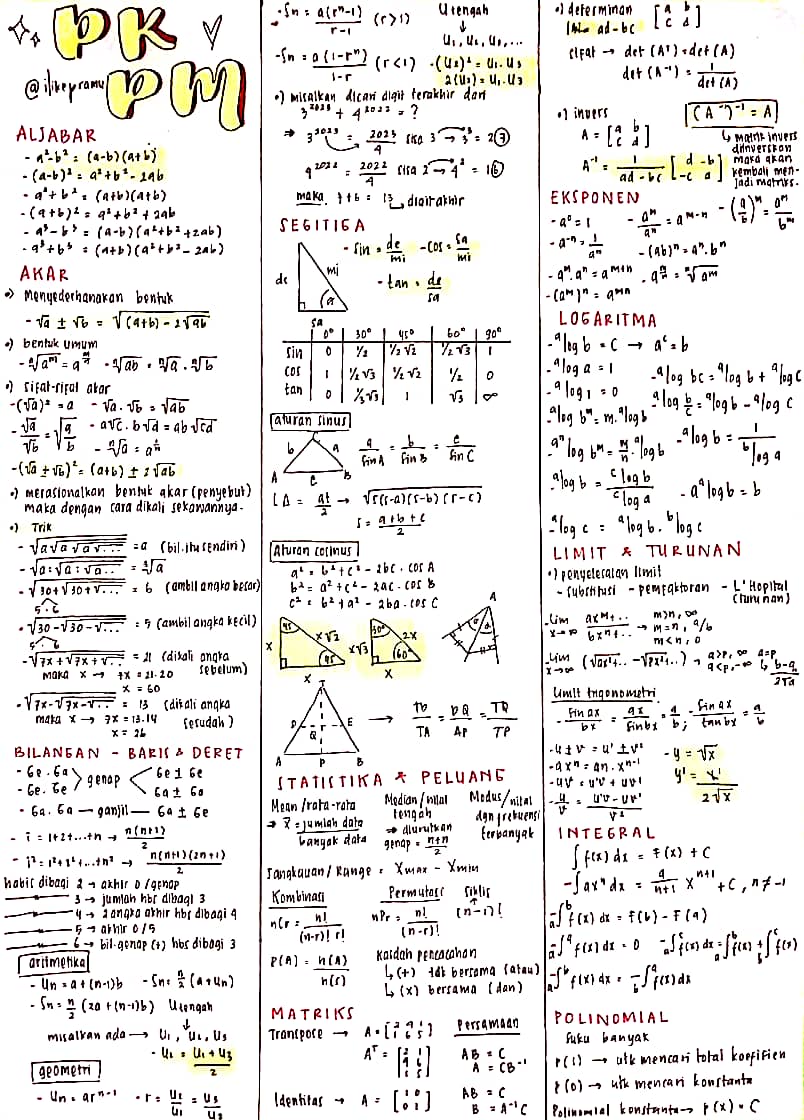 middlemdipo's tweet image. 📝⏳ Catatan PK PM PU by @diponesss 🤓👍🏻

• catatan rumus dasar yang aku pahami beberapa jam sebelum utbk day 4 sesi 2 :)