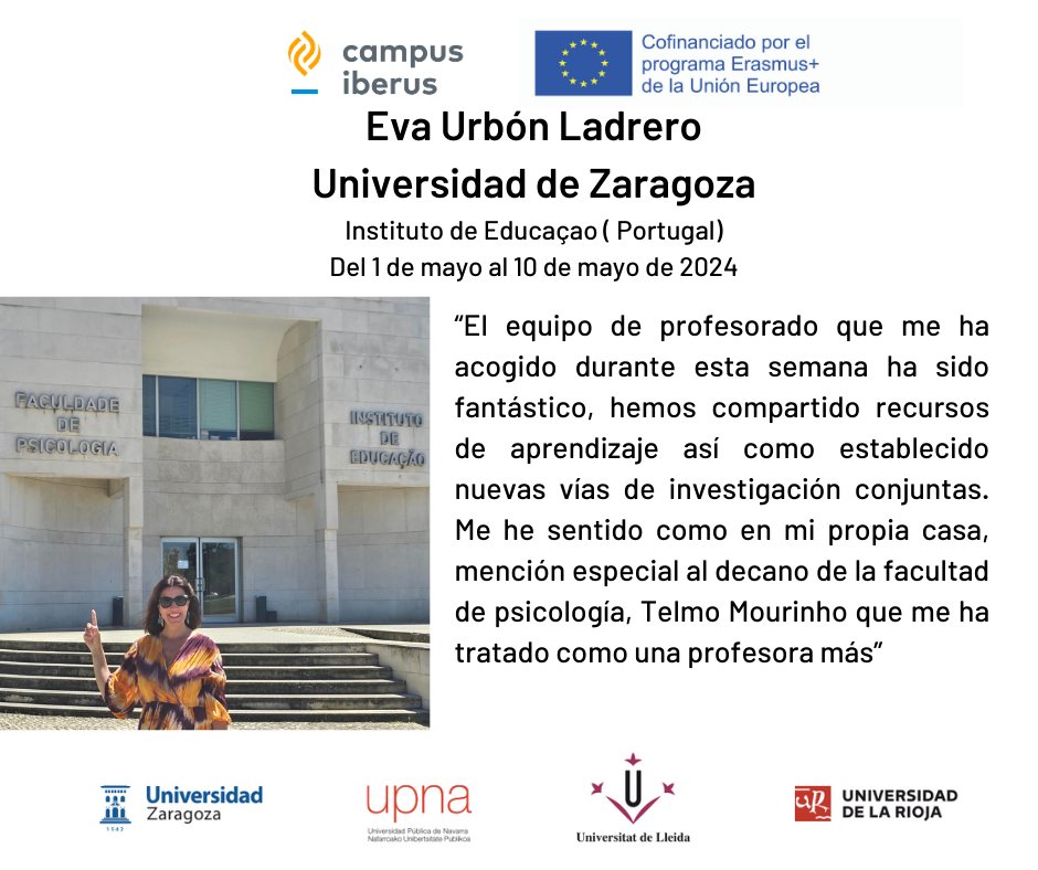 ✈️ <a href="/campusiberus/">Campus Iberus</a> gestiona ayudas para movilidad para PDI / PTGAS en las universidades del consorcio. 

Os compartimos algunas experiencias de participantes de esta última convocatoria. 

 <a href="/UdL_info/">Universitat de Lleida (UdL)</a> <a href="/unizar/">Universidad Zaragoza</a> <a href="/UNavarra/">UPNA - Universidad</a> <a href="/unirioja/">Universidad de La Rioja</a>