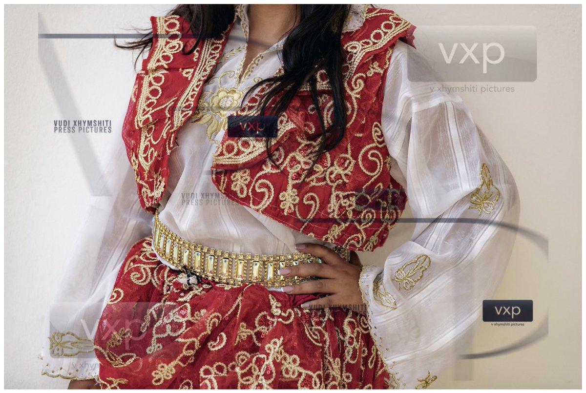 Etnofoto's tweet photo. Rrahmana, wearing 'Dimije,' an outfit worn only by the mother-in-law on the occasion of a wedding of the Roma community in Kosovo.
This photograph is part of a project funded by the Kosovo Ministry of Culture, Youth, and Sports - @MKRS_KS. 
(Photograph by @VudiXhymshiti) https://t.co/CVjcJgLXSY