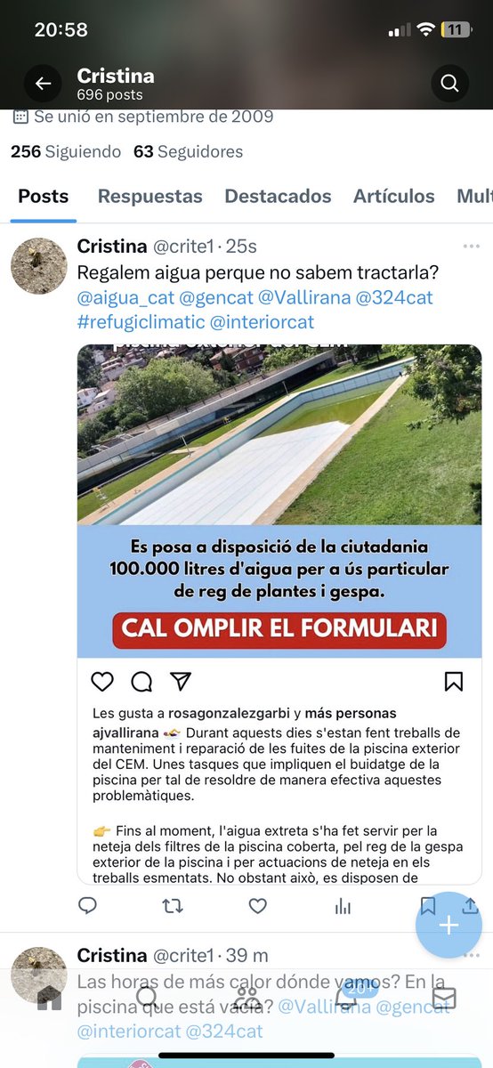 crite1's tweet photo. Es per aquest motiu que regalen aigua? Perque no fan tractament d’aquesta i la rehutilitzen? https://t.co/WHErZXYPOk