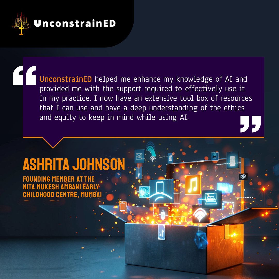 #Educators globally are getting empowered with us.

We are transforming #education and effectively implementing #AI in the daily #teaching and #learning process. 

To know more about UnconstrainED, reach out to us!
.
.
.
#UnconstrainED #EdTech #AIinEducation #Future