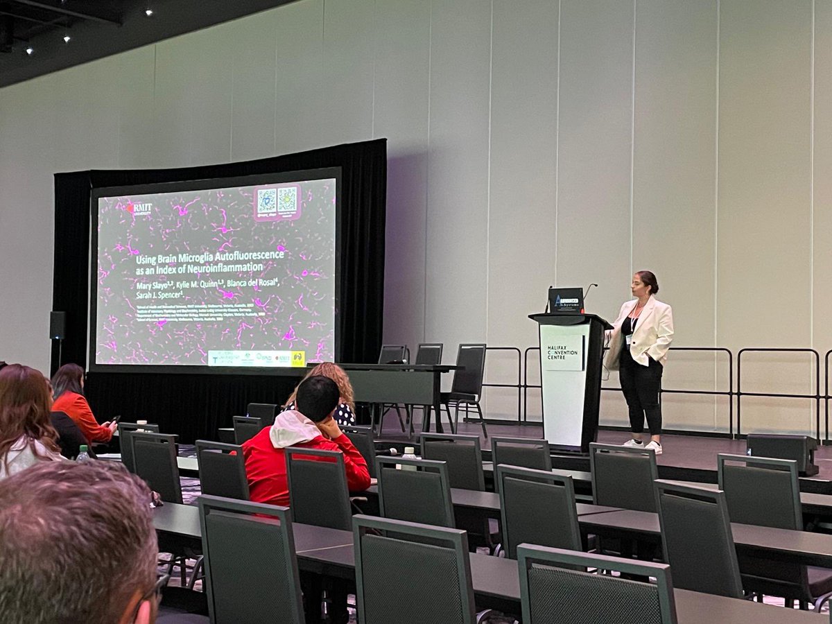 Blitz session at <a href="/PNIRS/">PNIRS</a> 2024, yapping about the use of brain microglia autofluorescence as a biomarker for aging-related inflammation 🧠

Huge thank you to the best mentors I could’ve asked for @SJSpencerLab &amp; Prof. Christoph Rummel, and to <a href="/PNIRS/">PNIRS</a> for the Michael Irwin award 🤍