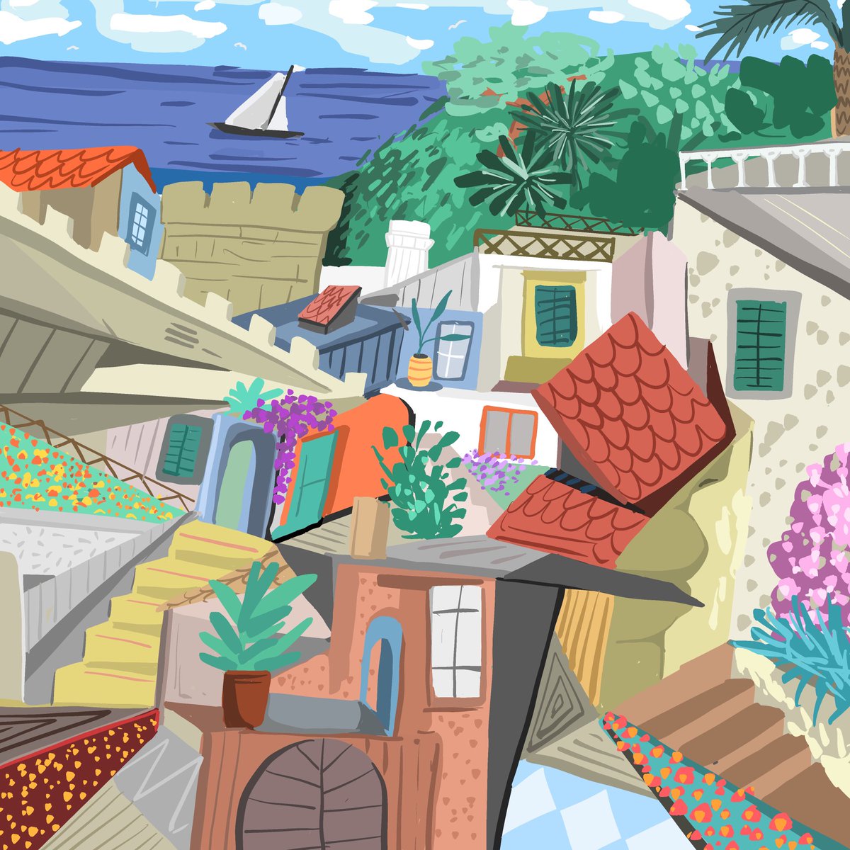 GM, 

Sitting on the terrace, 
Observing the town 
From above 🌱