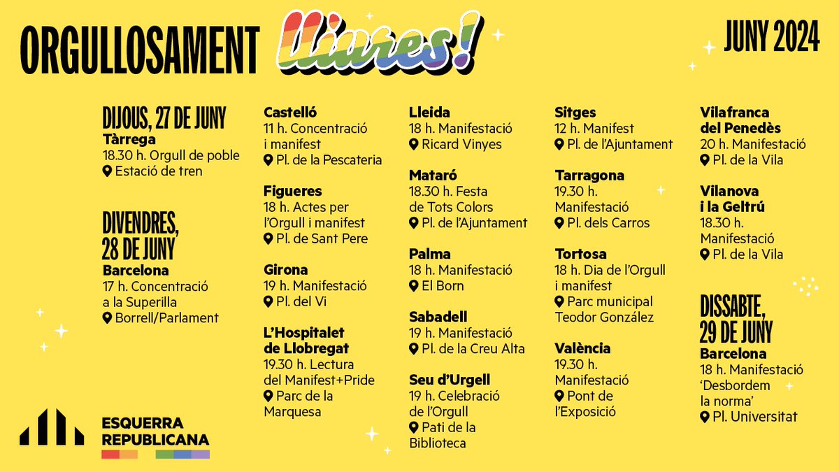 Els drets LGTBI no es toquen! T’esperem als carrers dels Països Catalans per defensar-los ✊

#28J #OrgullosamentLliures!
