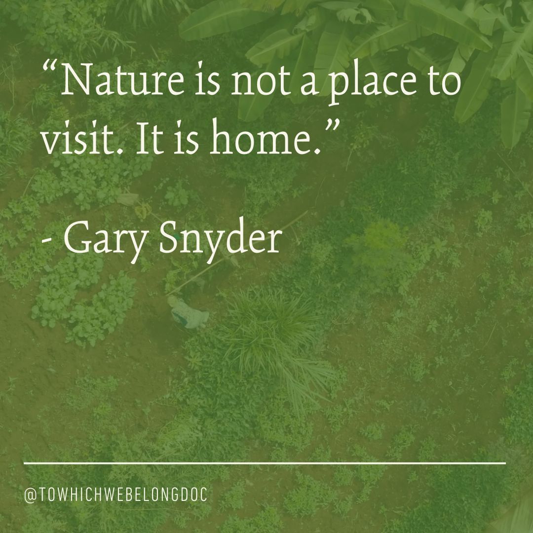 “Nature is not a place to visit. It is home.” - Gary Snyder

🎥 TO WHICH WE BELONG available now on Apple, Amazon, Google Play, Vimeo, Vudu, &amp; YouTube. 

WATCH: buff.ly/3VYO6ri