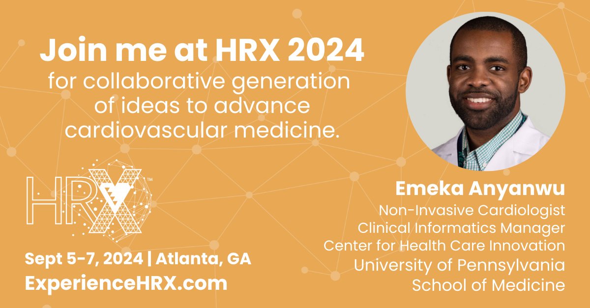 HRX (@experiencehrx) on Twitter photo Join #HRX2024 KOL
<a href="/EmekaAnyanwu/">Emeka C. Anyanwu, MD</a> in #Atlanta September 5-7 for collaborative generation of ideas to advance CV medicine. Learn more & register today! bit.ly/3RyZZns #EPeeps #cardiotwitter Join #HRX2024 KOL
<a href="/EmekaAnyanwu/">Emeka C. Anyanwu, MD</a> in #Atlanta September 5-7 for collaborative generation of ideas to advance CV medicine. Learn more & register today! bit.ly/3RyZZns #EPeeps #cardiotwitter