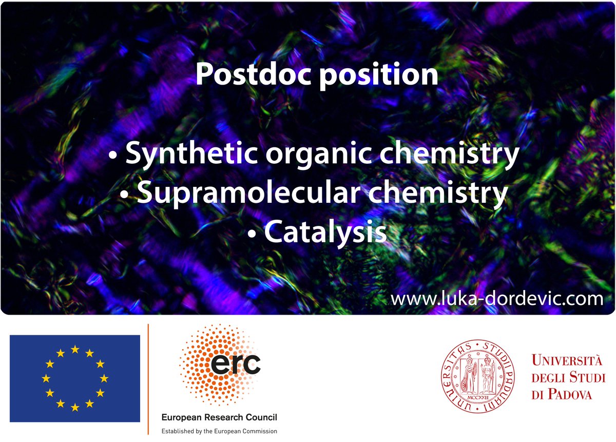 Luka Đorđević (@l_dordevic) on Twitter photo 📣 Call for postdocs 📣
Our newly established team is up and running and ready to expand: do you enjoy supramolecular chemistry and/or catalysis? Check out our ERC postdoc vacancy <a href="/discunipd/">Dipartimento di Scienze Chimiche - UniPD</a> <a href="/UniPD_Research/">University of Padua Research</a>: euraxess.ec.europa.eu/jobs/249683
#chempostdoc <a href="/PostdocO/">Postdoc Predoc Opportunities</a> <a href="/thepostdoctoral/">The Postdoctoral</a> 📣 Call for postdocs 📣
Our newly established team is up and running and ready to expand: do you enjoy supramolecular chemistry and/or catalysis? Check out our ERC postdoc vacancy <a href="/discunipd/">Dipartimento di Scienze Chimiche - UniPD</a> <a href="/UniPD_Research/">University of Padua Research</a>: euraxess.ec.europa.eu/jobs/249683
#chempostdoc <a href="/PostdocO/">Postdoc Predoc Opportunities</a> <a href="/thepostdoctoral/">The Postdoctoral</a>