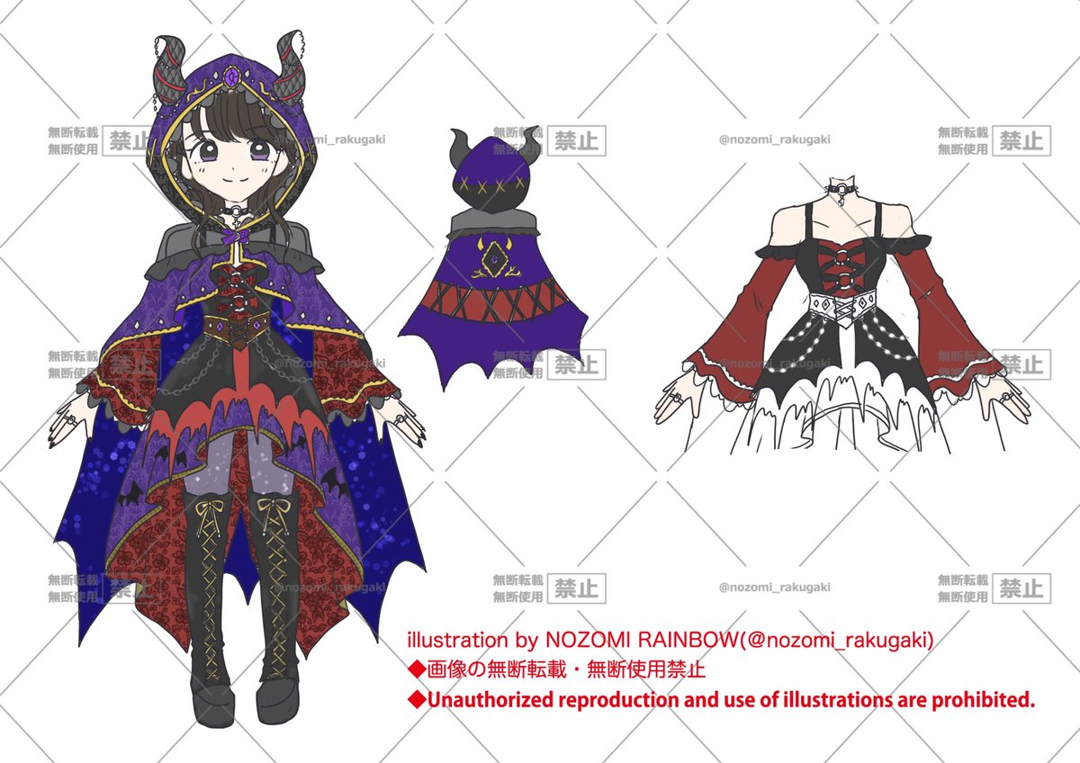 エレクトリカルクエストあらすじ用に制作したイラストと、魔王様衣装