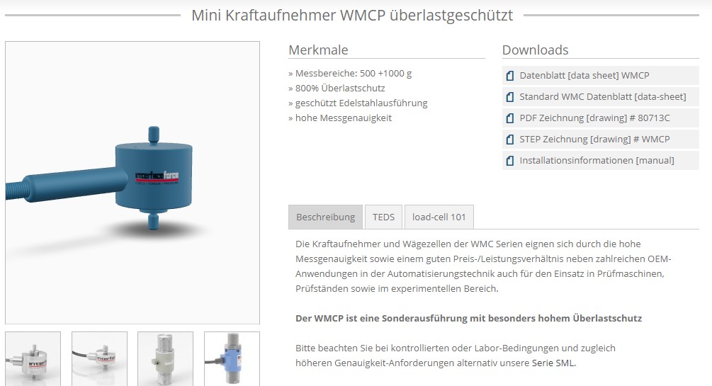interfaceforce's tweet image. WMCP ist eine Sonderausführung der Serie WMC mit besonders hohem Überlastschutz Edelstahlkrafaufnehmer #Automation #robotik interfaceforce.de/kraftaufnehmer…