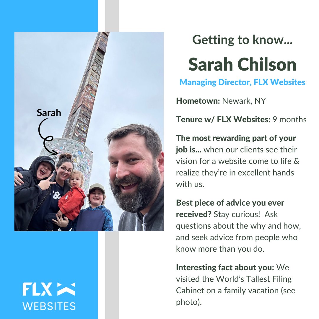 Meet another one of the faces behind FLX Websites: our Managing Director, Sarah Chilson!