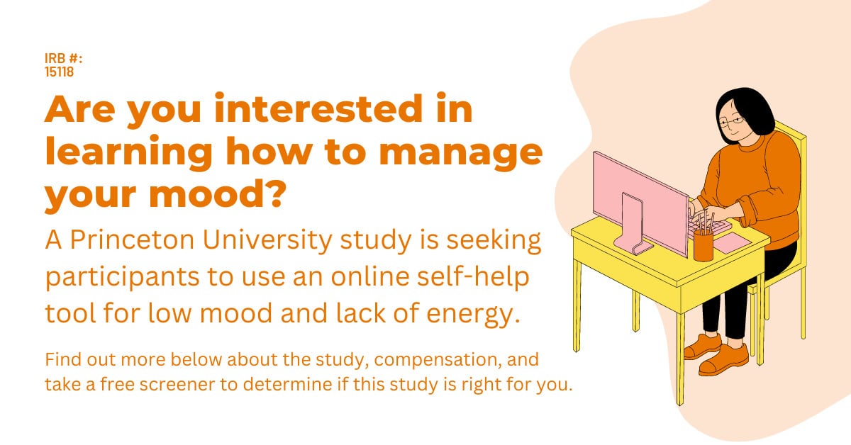 Our online research study (Princeton University) is looking for participants to try a self-help tool for depression symptoms. Learn more: nivlab.princeton.edu/participate/mo…