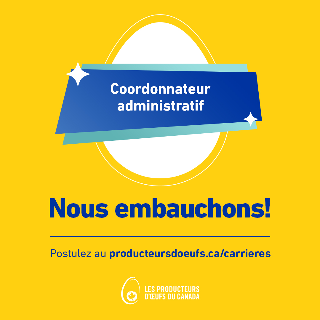 eggsoeufs's tweet photo. Nous #embauchons un coordonnateur administratif Ă Ottawa! Si vous ĂȘtes un professionnel de lâadministration minutieux, vous pourriez occuper ce poste. Postulez maintenant : https://t.co/HlLlvcxBP3 https://t.co/F8sBShTeL7