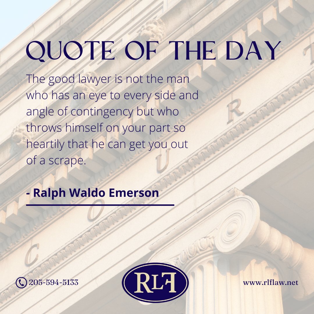 RLFLawPC's tweet photo. Emerson knew it: The best lawyers don’t just see the angles; they fight passionately for you. 💼

Contact us:
📞 (205)-594-5133
💻 https://t.co/WH3p5Uh7BO https://t.co/3GEhCAZOzL