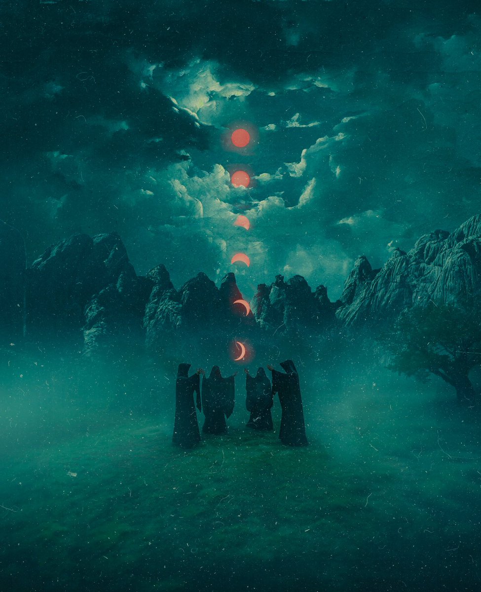 blue clouds, witchy themes