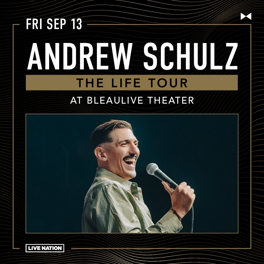 fblasvegas's tweet photo. Andrew Schulz: The Life Tour returns to BleauLive Theater for a second performance on Friday, September 13, 2024. Tickets go on sale this Friday, June 28 at 10AM PST. https://t.co/ngdxiqexjD
#AndrewSchulz #TheLifeTour #FontainebleauLasVegas #BleauLive https://t.co/0z6orS99r3