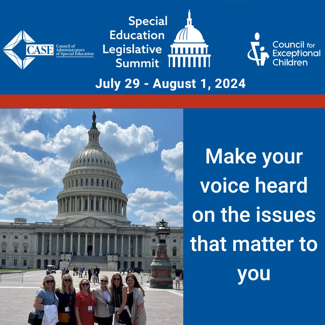 Are you excited to attend the Special Education Legislative Summit? It's not too late to register and join your fellow special educators to advocate for the special education field on Capitol Hill.

specialeducationlegislativesummit.org