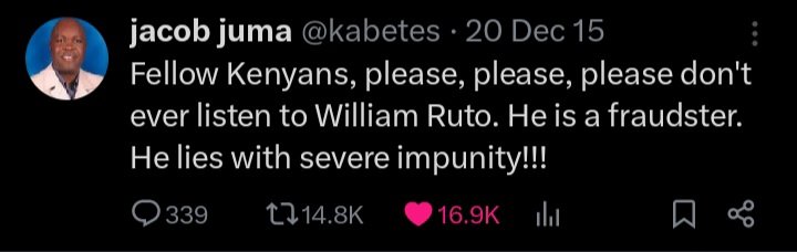 William Ruto is a liar; he lies for a living. We will never trust him; we will not fall into his trap. We are not boarding. #RutoMustGo