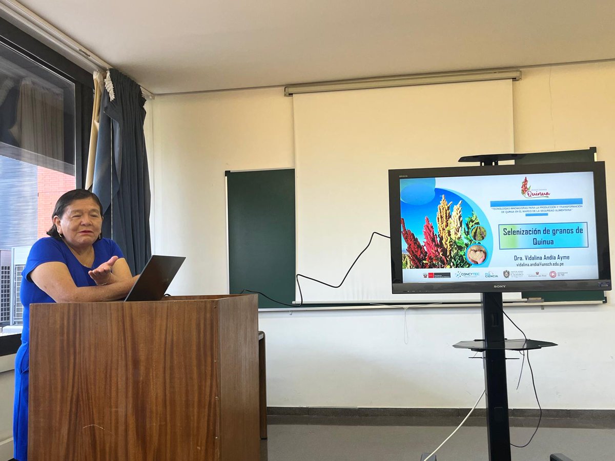 ValAnSe_food's tweet photo. Today, @ValAnSe_food Cereal Group attended the seminar "Selenization of #quinoa grains", held at @iata_csic by Dr. Vidalina ANDIA AYME and Dr. Gilmar Peña from the @UNSCHoficial (Ayacucho, Peru). Thank you for showing us the interesting #research you are carrying out! 🤗 https://t.co/dLdzuqfHRl