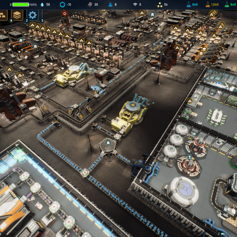 TheCrustGame's tweet photo. A lunar factory-building simulator with a focus on automation: The Crust