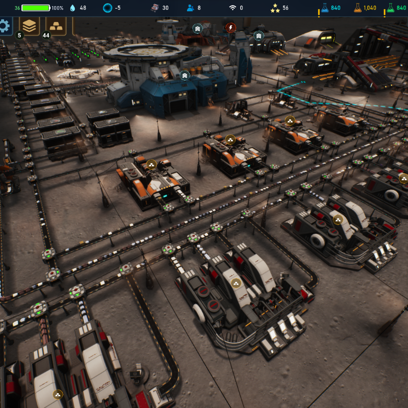 TheCrustGame's tweet photo. A lunar factory-building simulator with a focus on automation: The Crust