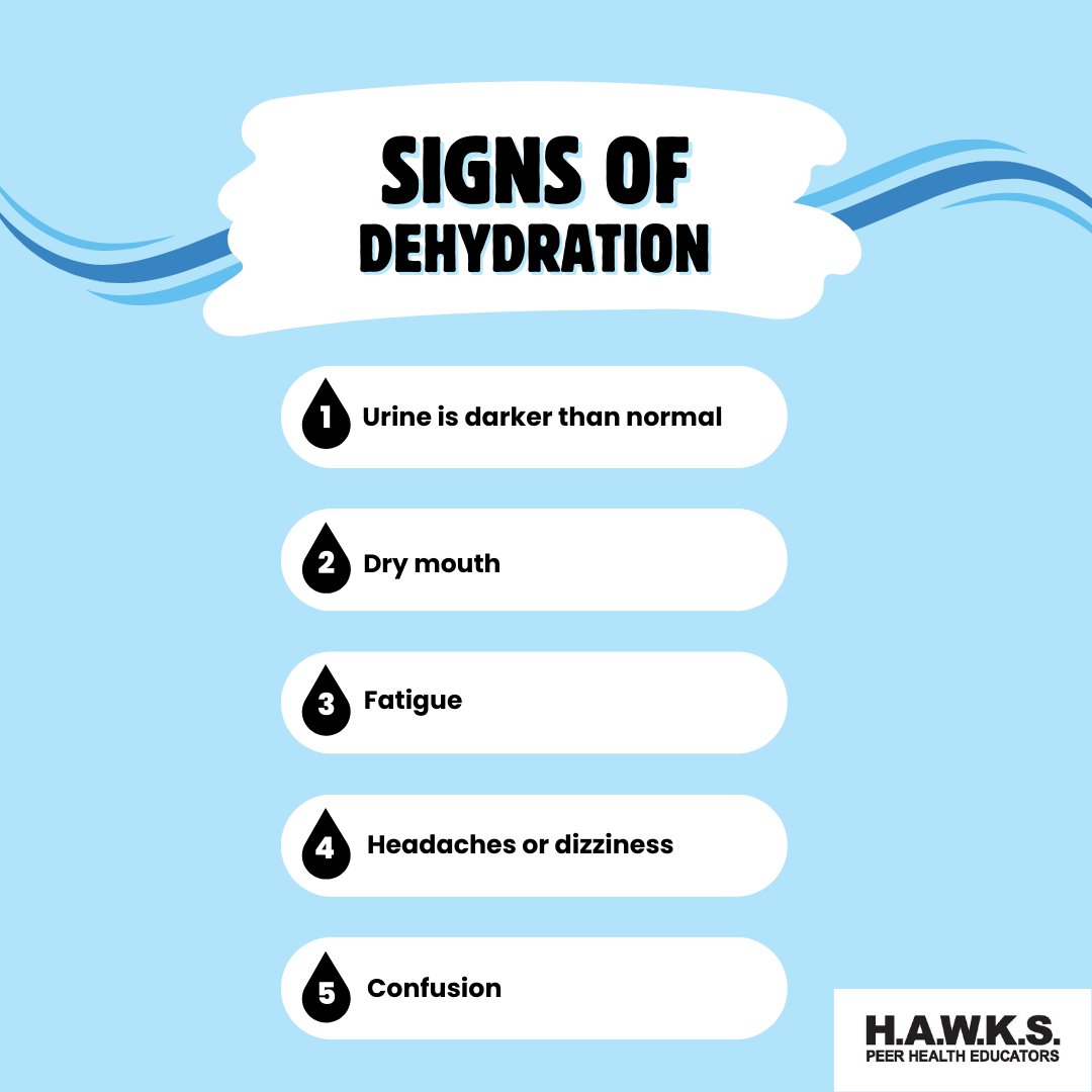 HAWKShealthzone's tweet photo. Did You Know: The Centers for Disease Control and Prevention (CDC) recommends drinking water BEFORE you are thirsty. 

Swipe left to learn more about staying hydrated this summer!

#HAWKSPeerEd #MiamiOH #MiamiAlum #WellnessWednesday https://t.co/bFQh2odr8t