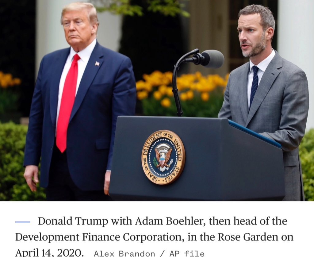 MadeInTheUSANJ's tweet photo. During the pandemic, Donald Trump awarded Jared Kushner’s college roommate, Adam Boehler, $100Million to procure PPE for our doctors and medical staff.

Adam only spent $1Million while our doctors and nurses died.

Who else wants to know where the other $99Million went?🤚🤚🤚 https://t.co/pGo5us2m3S