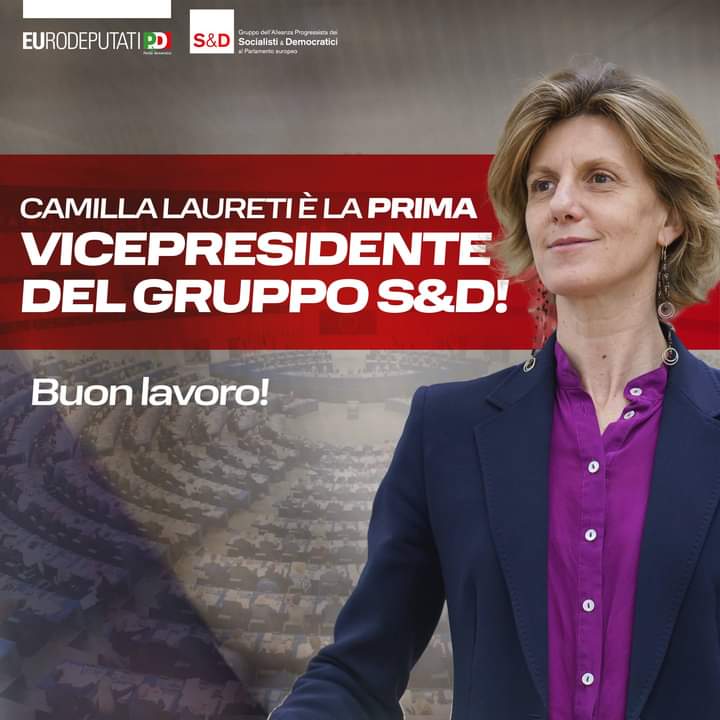Camilla Laureti è la prima vicepresidente del Gruppo <a href="/TheProgressives/">S&D Group</a>! 

Siamo orgogliosi di vedere <a href="/camillalaureti1/">Camilla Laureti</a>, eurodeputata del <a href="/pdnetwork/">Partito Democratico 🇮🇹 🇪🇺</a>, assumere questo ruolo di grande responsabilità e rilievo all'interno del Parlamento Europeo. La sua leadership sarà cruciale, insieme