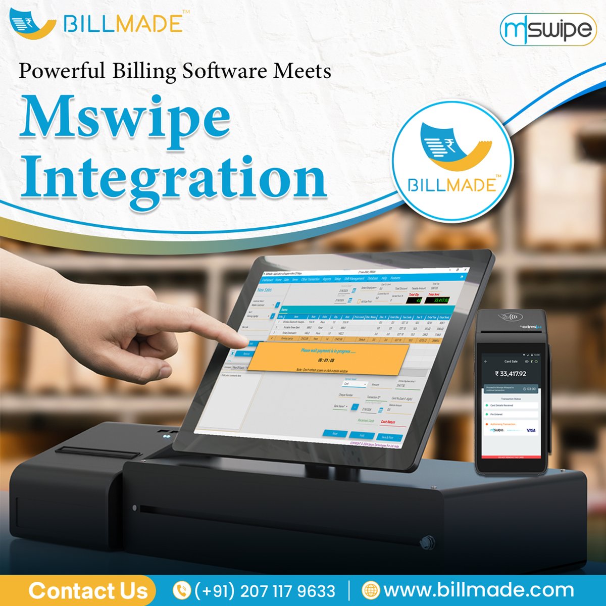 BillMade_POS's tweet image. Exciting News!🌟

BillMade is thrilled to announce our new connected payment integration with Mswipe, Accept all digital payments seamlessly with the Mswipe Machine, experience innovative POS solutions that redefine efficiency and customer satisfaction.

#mswipe #billmadepos