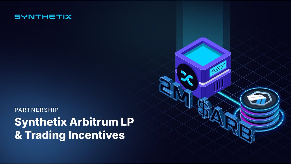 ARB_Universe's tweet photo. 🚀 @synthetix is excited to announce the scaleup of its @Abritrum deployment, and details of its #Arbitrum LTIP distribution plan

🚀The #LTIP grant of 2,000,000 $ARB will be distributed as follows:
🔸1,000,000 $ARB for LP incentives
🔸100,000 $ARB for stablecoin liquidity
🔸900,000 $ARB for trading fee rebates (capped at 75% of trading fees paid on #Arbitrum)

🔽VISIT
https://t.co/m7Frb07j5F
#ARB_Universe