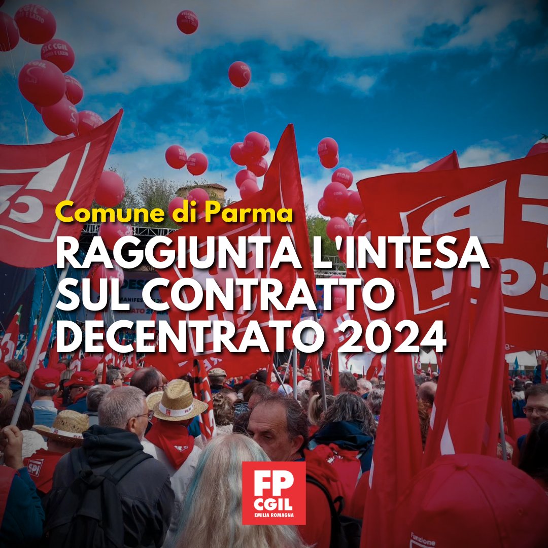 FPCGILER's tweet image. SIGLATO IL CONTRATTO DECENTRATO DEL COMUNE DI PARMA PER IL 2024
Dopo circa due mesi di trattative, il 24 giugno è stato finalmente sottoscritto il Contratto Decentrato Integrativo del Comune di Parma per l’anno 2024. 
Leggi l'articolo: fpcgilemiliaromagna.it/contratto-dece…